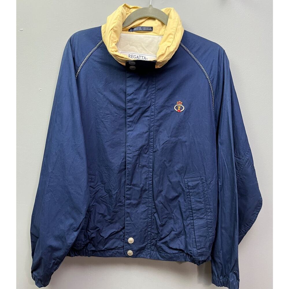 Regatta Sport Bomber Jacket Mens‎ Medium Retro full zip navy embroidered vented